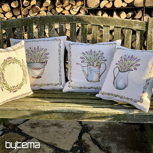 Housse de coussin tapisserie LAVANDE EN POT II