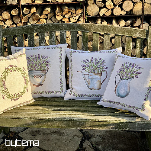 Housse de coussin tapisserie LAVANDE EN POT II