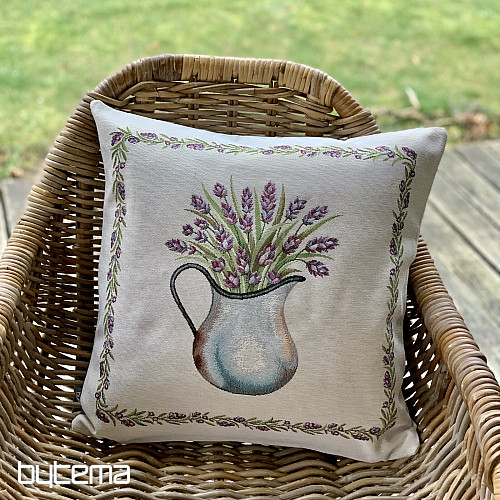 Housse de coussin tapisserie LAVANDE DANS UNE CRUCHE