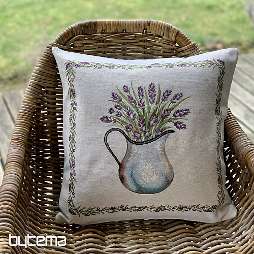 Housse de coussin tapisserie LAVANDE DANS UNE CRUCHE