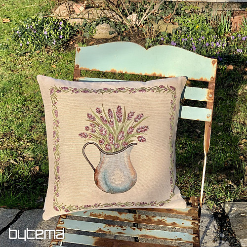 Housse de coussin tapisserie LAVANDE DANS UNE CRUCHE
