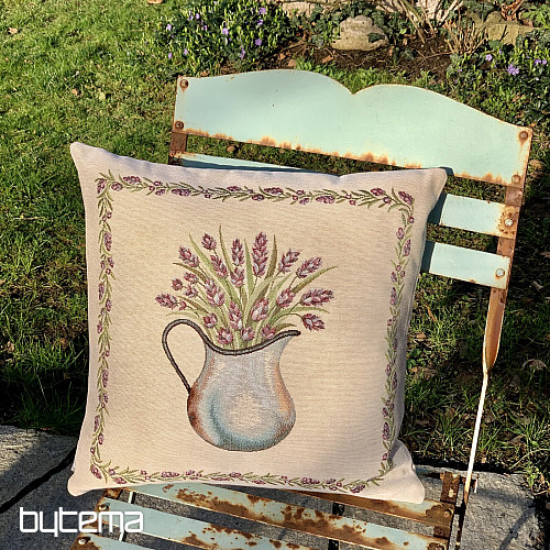 Housse de coussin tapisserie LAVANDE DANS UNE CRUCHE