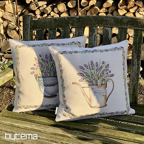 Housse de coussin tapisserie LAVANDE DANS UN SEAU