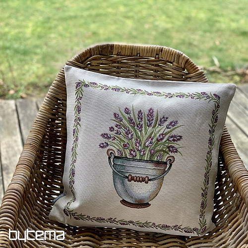 Housse de coussin tapisserie LAVANDE DANS UN SEAU
