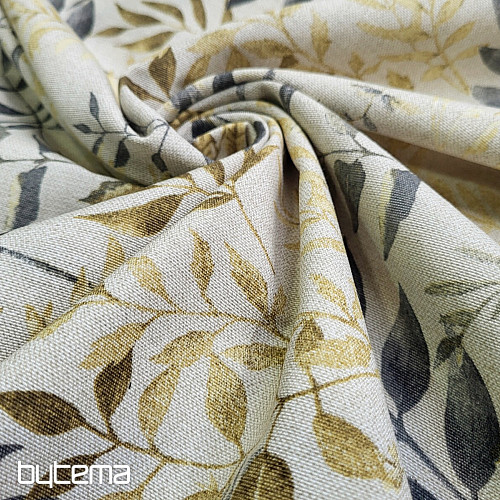 Tissu déco MARACAIBO feuilles gris