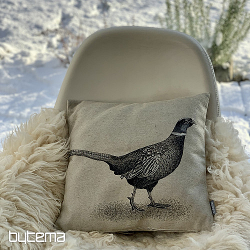Housse de coussin Gobelin FAISAN gris