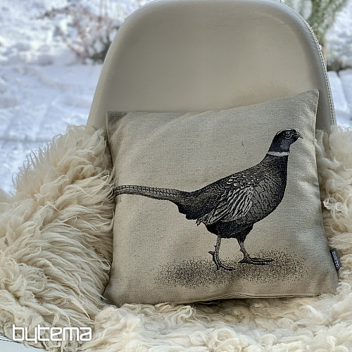 Housse de coussin Gobelin FAISAN gris