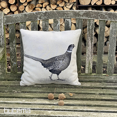 Housse de coussin Gobelin FAISAN gris