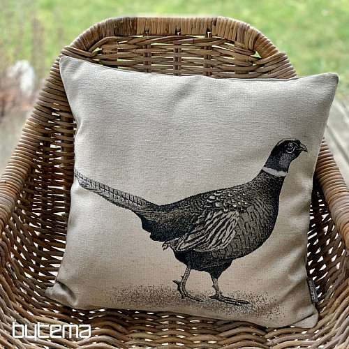 Housse de coussin Gobelin FAISAN gris