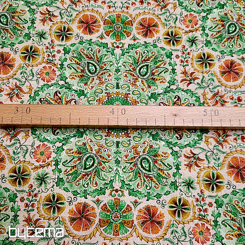 Tissu déco INDE vert