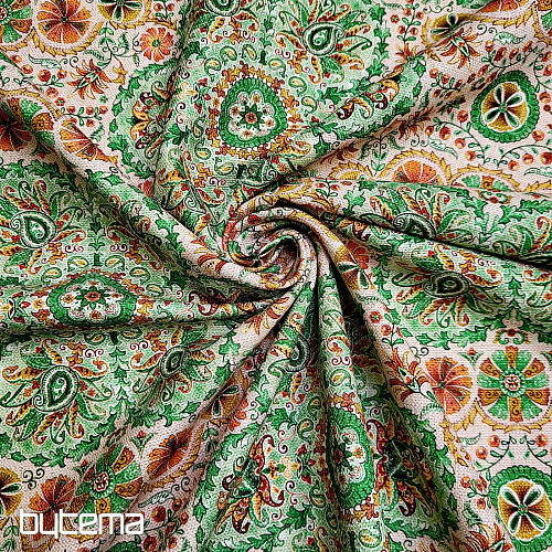 Tissu déco INDE vert