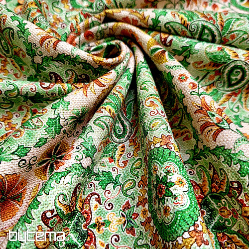 Tissu déco INDE vert