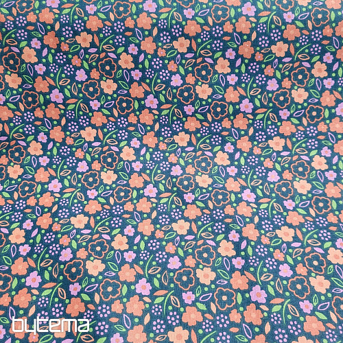 Tissu coton ROSE DE MINUIT