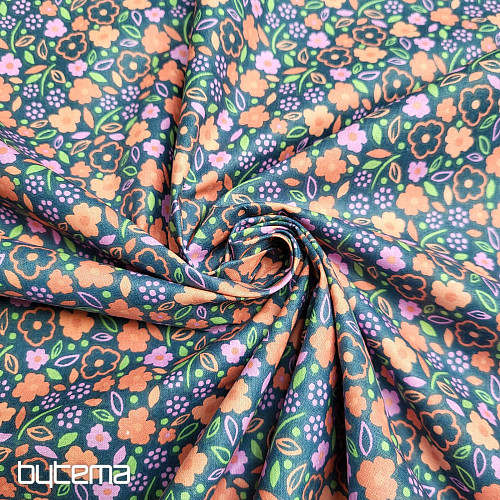 Tissu coton ROSE DE MINUIT