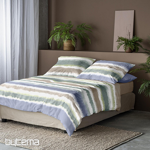 IRISETTE satin de coton luxe BLANCA bleu