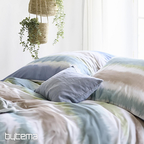 IRISETTE satin de coton luxe BLANCA bleu