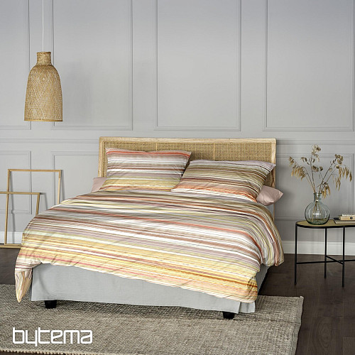 IRISETTE luxueux satin de coton MAGIC 50 rayures orange