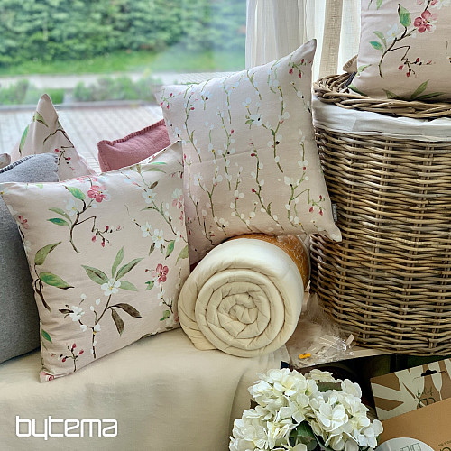 Housse de coussin décorative Brindilles de NOA petit rose