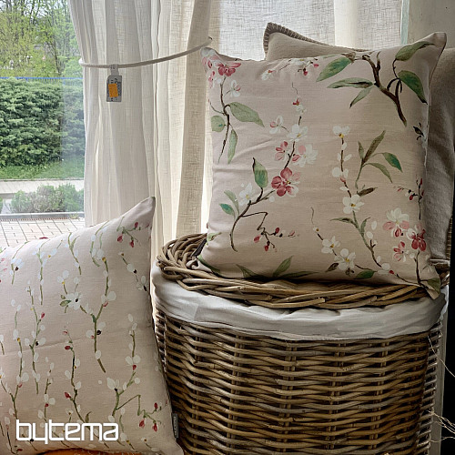 Housse de coussin décorative Brindilles de NOA petit rose