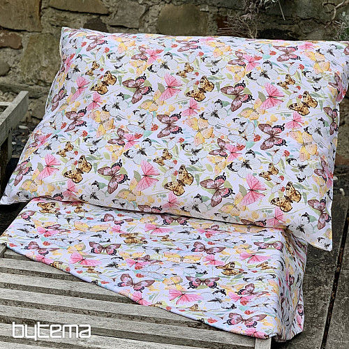 Linge de lit français en satin de coton PAPILLONS