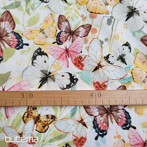 Satin de coton PAPILLONS numérique