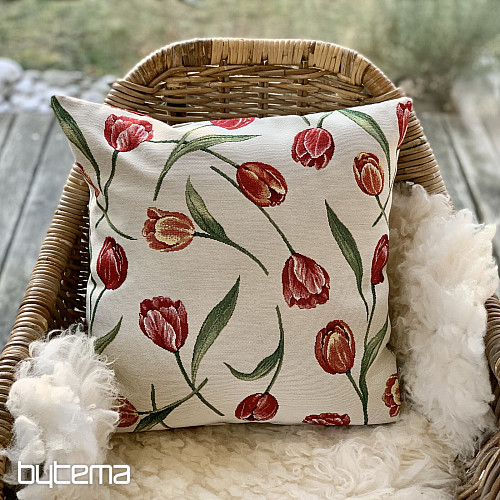 Housse de coussin tapisserie TULIPES III grand motif