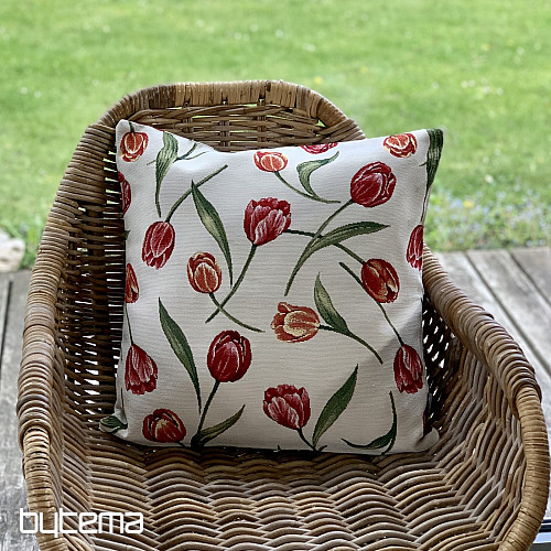 Housse de coussin tapisserie TULIPES III grand motif