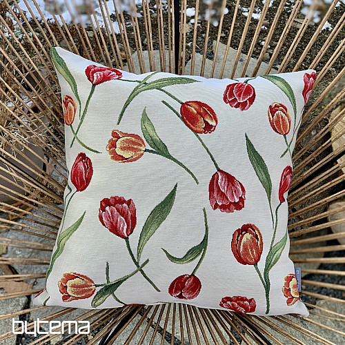 Housse de coussin tapisserie TULIPES III grand motif