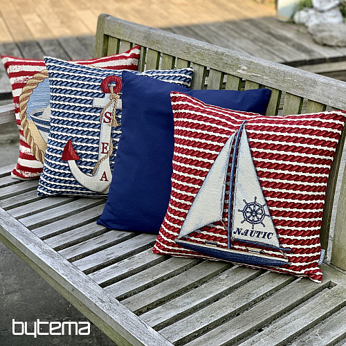 Housse de coussin déco LISO BLEU MARINE