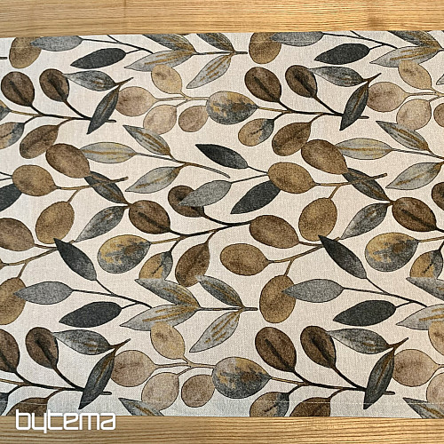 Nappe et écharpe HOJAS FEUILLES GRIS