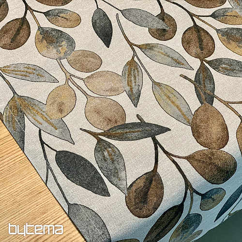 Nappe et écharpe HOJAS FEUILLES GRIS