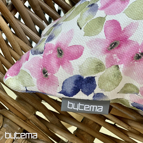 Housse de coussin déco PETITES FLEURS ROSE BLEU
