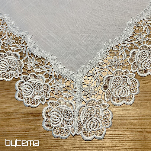 Nappe DENTELLE ROSE BLANCHE