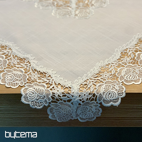 Nappe DENTELLE ROSE BLANCHE