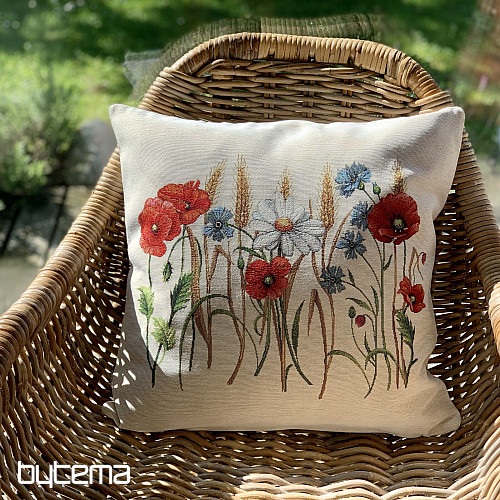 Housse de coussin tapisserie FLEURS DES CHAMPS