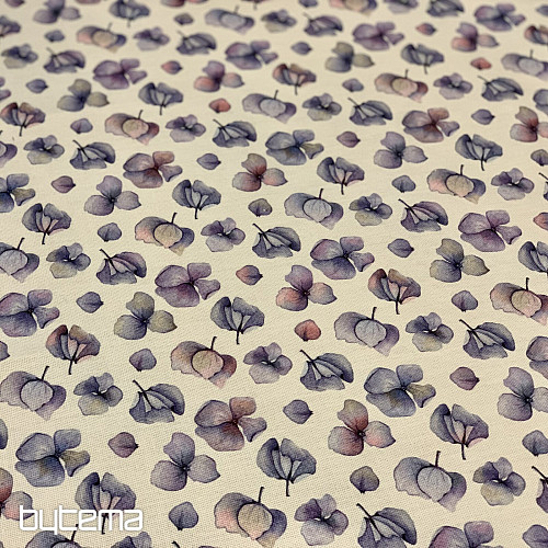 Nappe et châle FLEURS BLEU VIOLET MONTANA