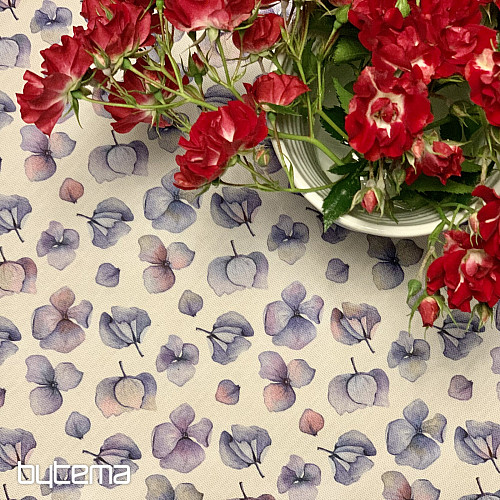 Nappe et châle FLEURS BLEU VIOLET MONTANA