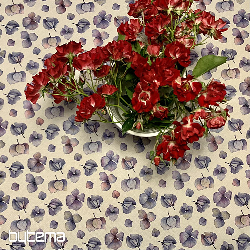 Nappe et châle FLEURS BLEU VIOLET MONTANA