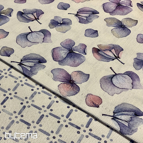 Nappe et châle FLEURS BLEU VIOLET MONTANA