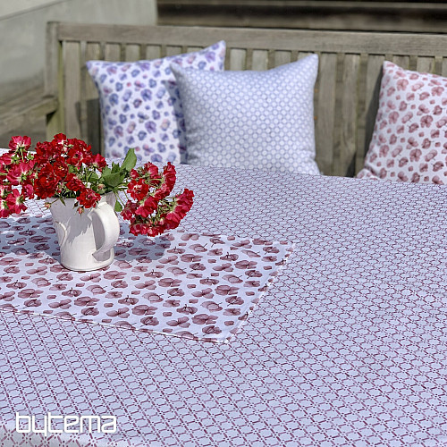 Nappe et châle MONTANA FLEUR VIEILLE ROSE