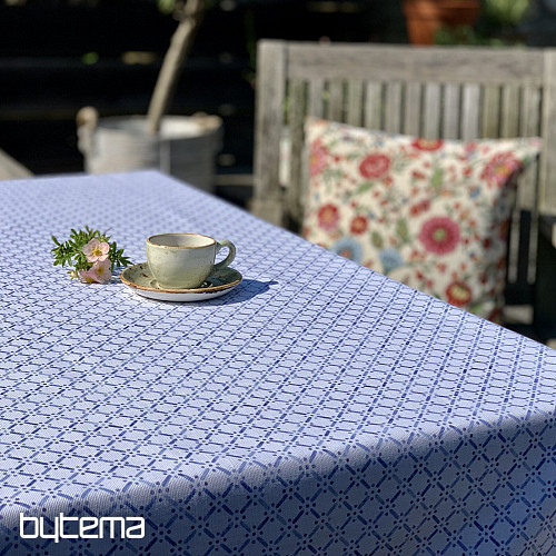 Nappe et écharpe MONTANA GRID BLEU