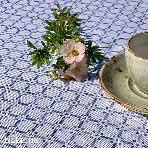 Nappe et écharpe MONTANA GRID BLEU