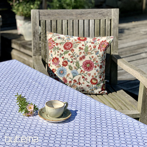 Nappe et écharpe MONTANA GRID BLEU