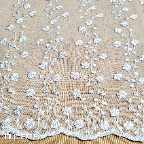 Rideau FLEURS DÉLICATES blanc