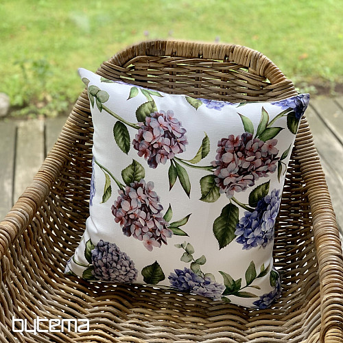 Housse de coussin déco HYDRANGEA BLEU