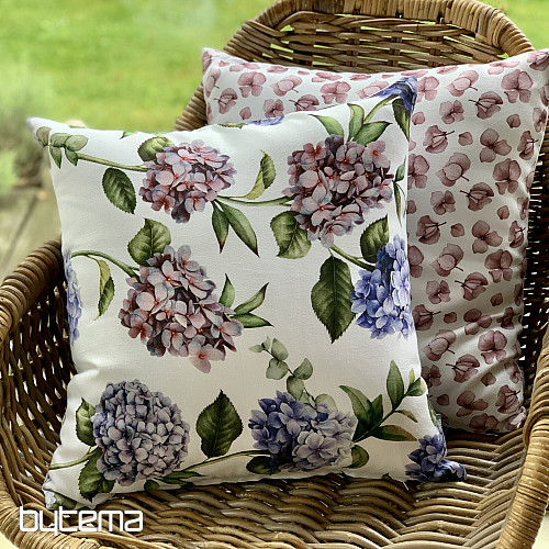 Housse de coussin déco HYDRANGEA BLEU
