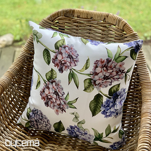 Housse de coussin déco HYDRANGEA BLEU