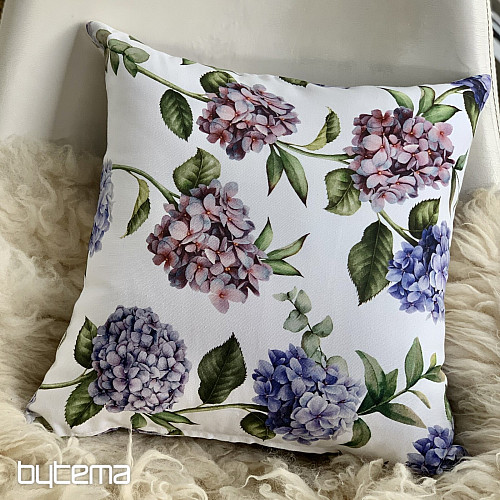 Housse de coussin déco HYDRANGEA BLEU