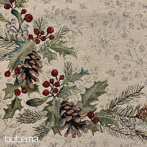 Nappe tapisserie, châle et dressage de table PIN et MISTLETTE