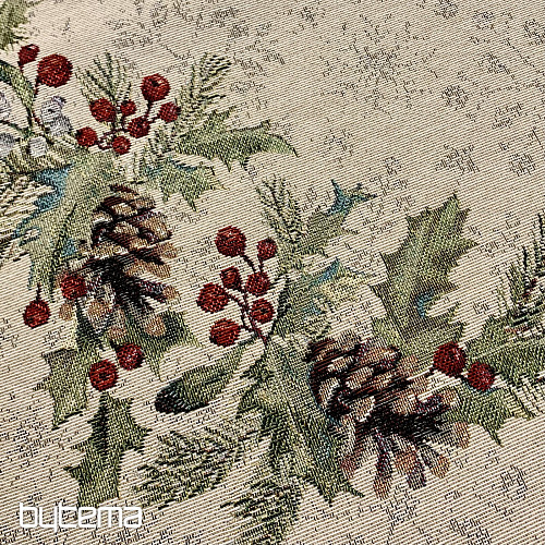 Nappe tapisserie, châle et dressage de table PIN et MISTLETTE